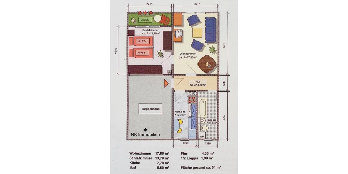Etagenwohnung Limbach-Oberfrohna Oberfrohna - 2 Zimmer, 51 m&sup2;, 327&euro; | Angebot:25945694