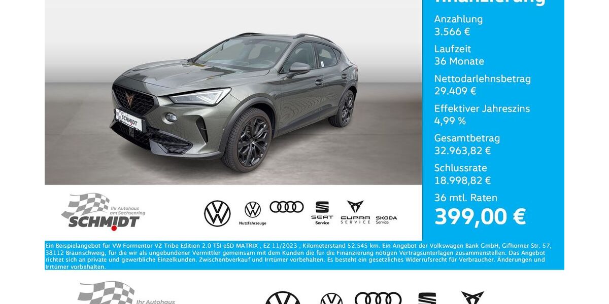 Cupra Formentor 52.545 km 32.975 &euro; Bernsdorf 09337