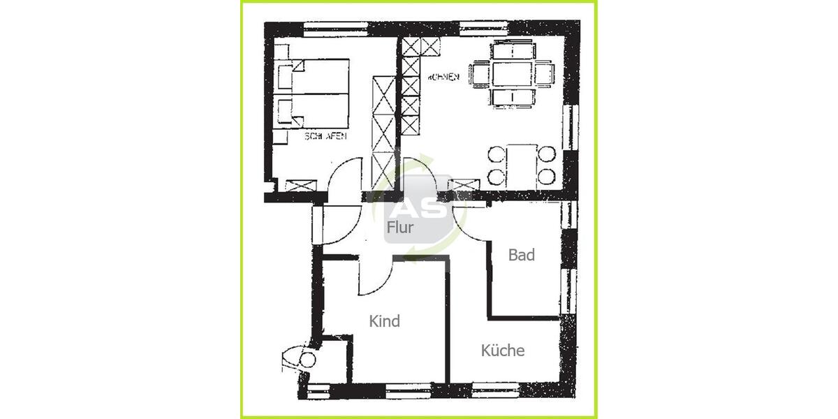 Etagenwohnung Zwickau - 3 Zimmer, 60 m&sup2;, 360&euro; | Angebot:23598699
