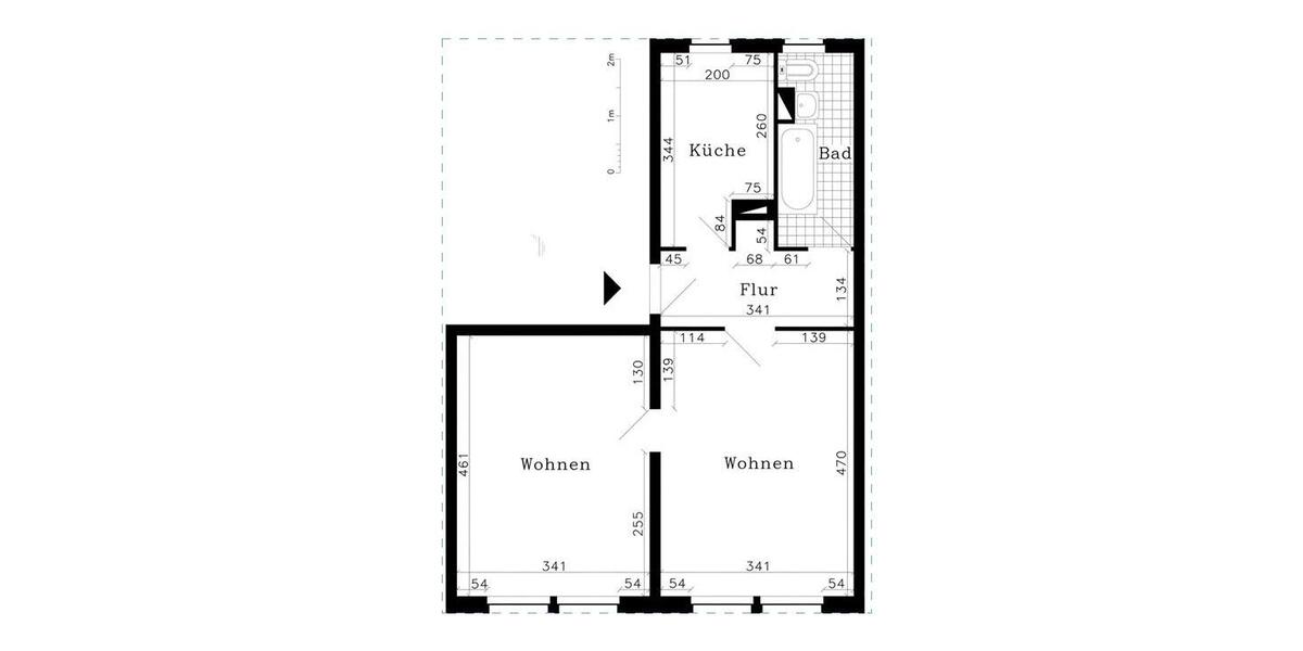 Erdgeschoßwohnung Werdau - 2 Zimmer, 46 m&sup2;, 33.800&euro; | Angebot:27009737
