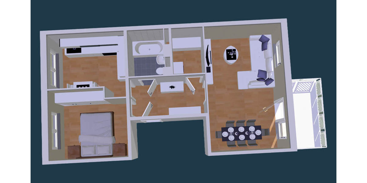 Etagenwohnung Zwickau Eckersbach - 2 Zimmer, 59 m&sup2;, 325&euro; | Angebot:25676696