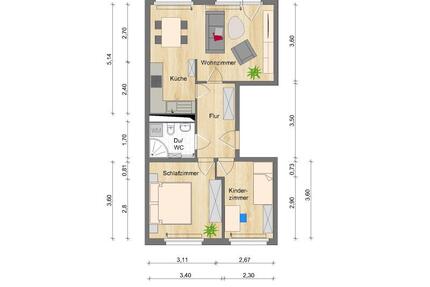 Wohnung Zwickau Neuplanitz - 3 Zimmer, 58 m&sup2;, 389&euro; | Angebot:24438641