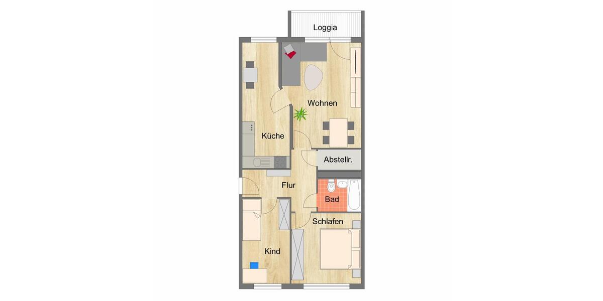 Etagenwohnung Zwickau Neuplanitz - 3 Zimmer, 70 m&sup2;, 452&euro; | Angebot:26674735