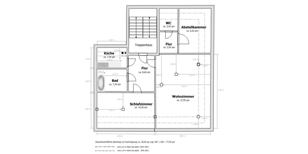 Etagenwohnung Crimmitschau - 2 Zimmer, 65 m&sup2;, 350&euro; | Angebot:25904953