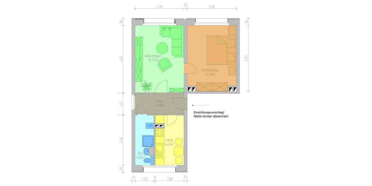 Etagenwohnung Lichtentanne - 2 Zimmer, 46 m&sup2;, 255&euro; | Angebot:26863600