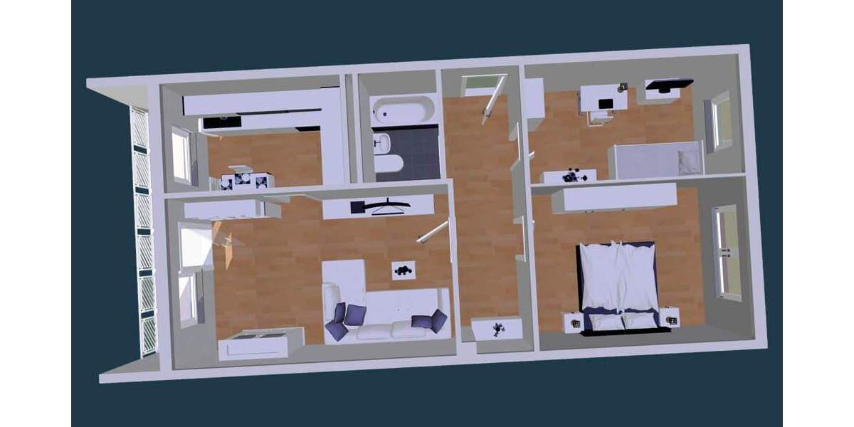 Etagenwohnung Zwickau Eckersbach - 3 Zimmer, 71 m&sup2;, 412&euro; | Angebot:25771300