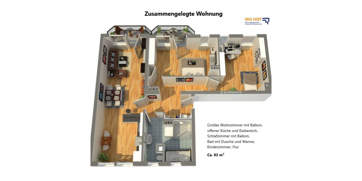 Erdgeschoßwohnung Hohenstein-Ernstthal Ernstthal - 3 Zimmer, 70 m&sup2;, 550&euro; | Angebot:23133952