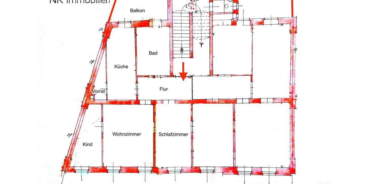 Etagenwohnung Werdau - 3 Zimmer, 68 m&sup2;, 510&euro; | Angebot:26681000