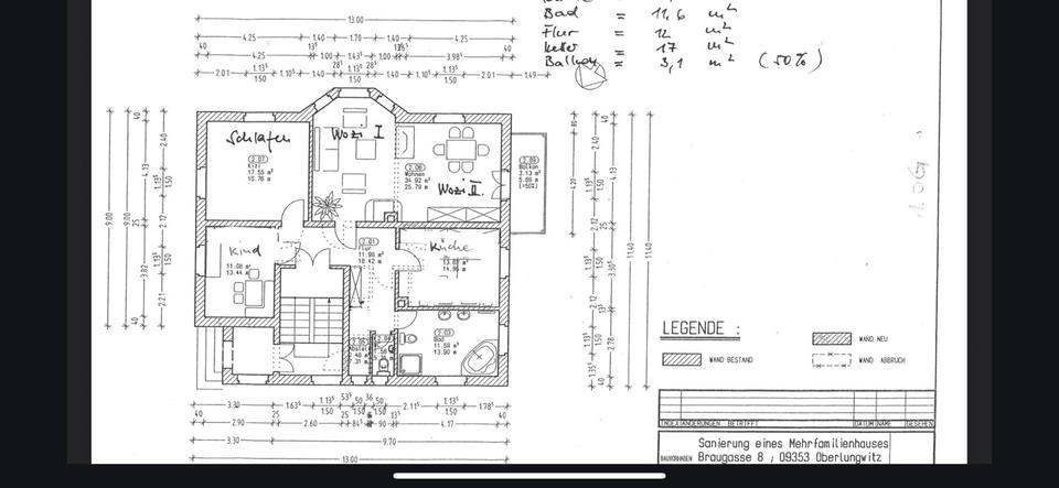 Etagenwohnung Oberlungwitz - 3 Zimmer, 110 m&sup2;, 1.150&euro; | Angebot:25044575
