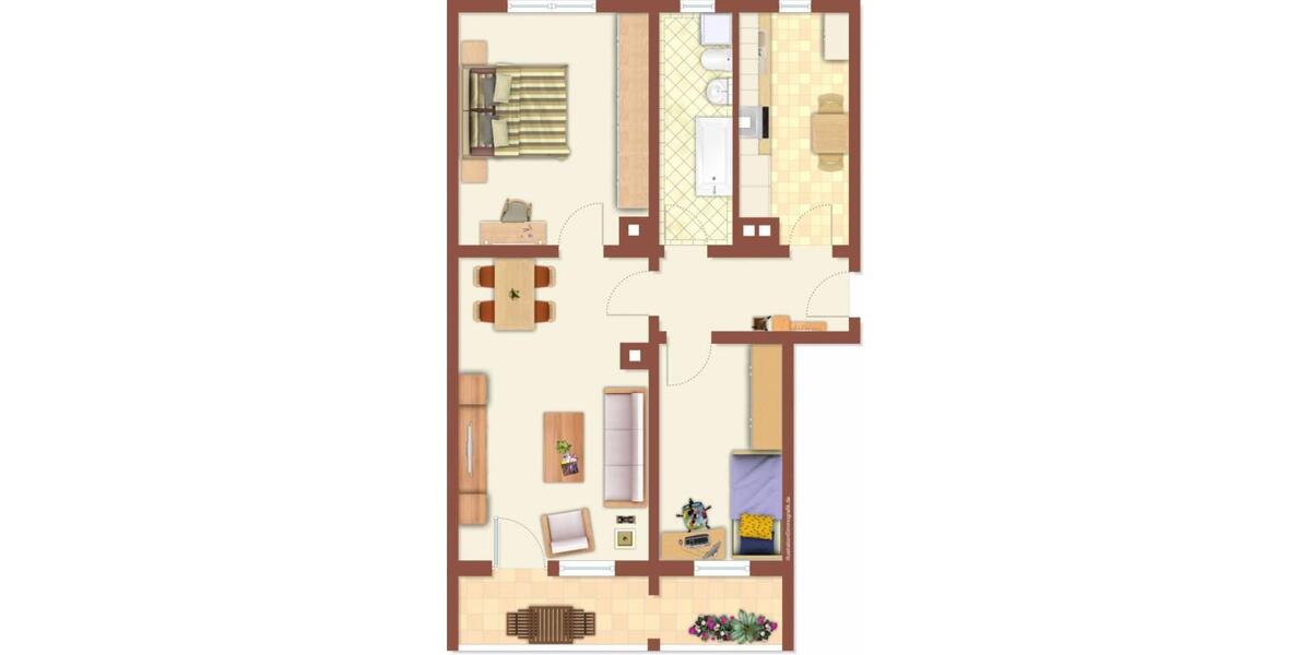 Etagenwohnung Limbach-Oberfrohna Oberfrohna - 3 Zimmer, 62 m&sup2;, 350&euro; | Angebot:24506526