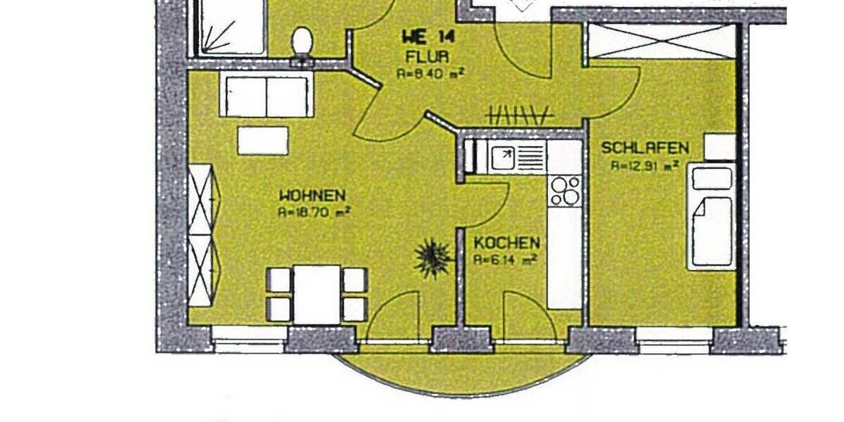Etagenwohnung Zwickau Bahnhofsvorstadt - 1 Zimmer, 52 m&sup2;, 47.000&euro; | Angebot:25837764