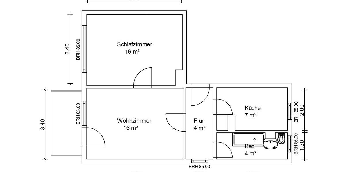Etagenwohnung Zwickau Auerbach - 2 Zimmer, 49 m&sup2;, 373&euro; | Angebot:25935174