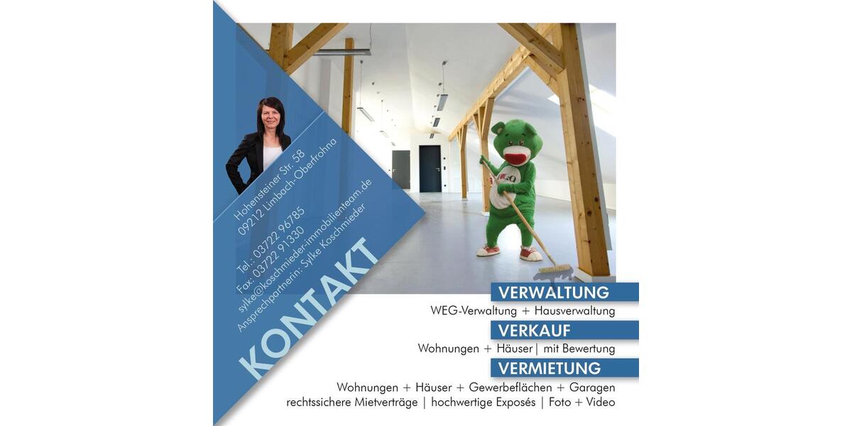 Etagenwohnung Limbach-Oberfrohna Oberfrohna - 2 Zimmer, 59 m&sup2;, 320&euro; | Angebot:25340955