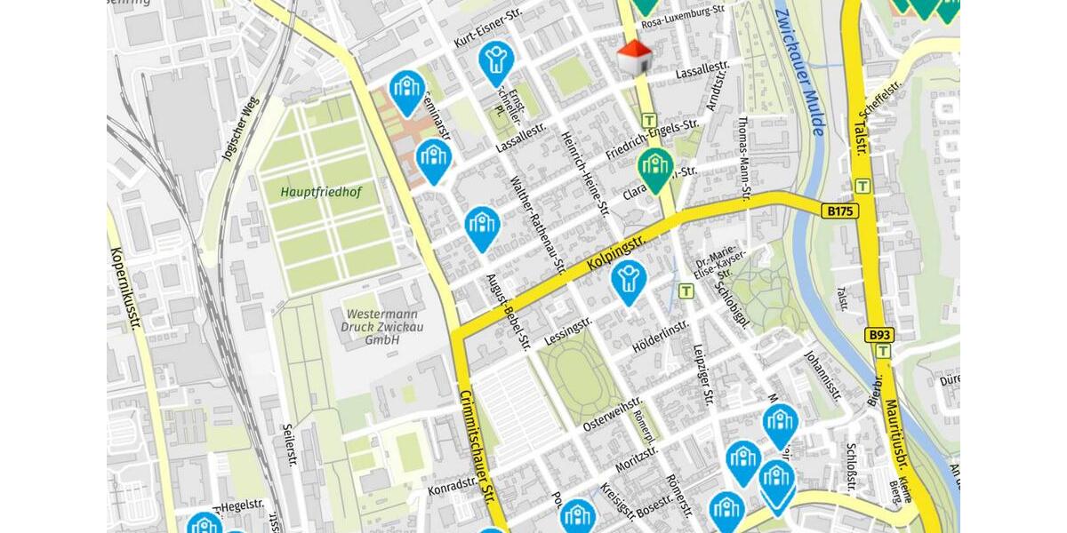 Dachgeschoßwohnung Zwickau Zwickau-Nord - 3 Zimmer, 66 m&sup2;, 380&euro; | Angebot:22307045