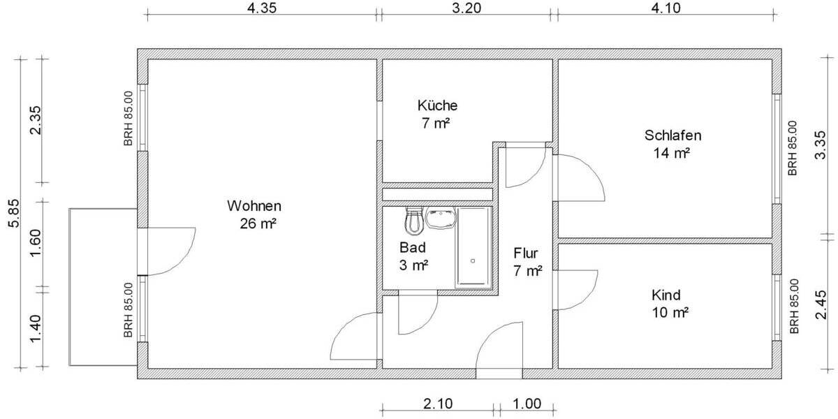 Etagenwohnung Zwickau Eckersbach - 3 Zimmer, 69 m&sup2;, 414&euro; | Angebot:25983367