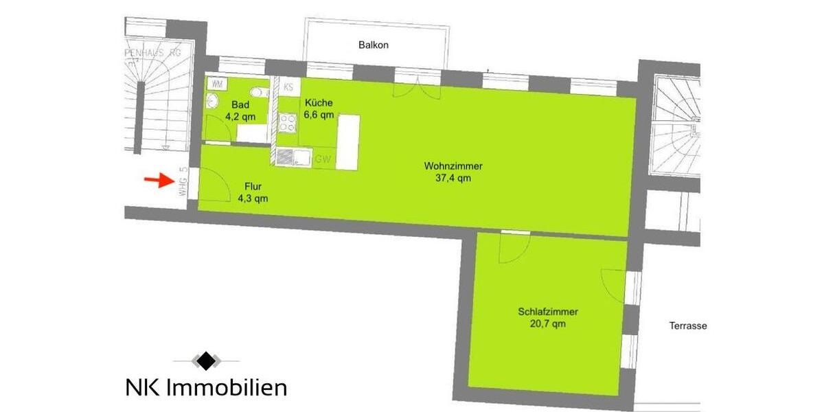 Etagenwohnung Zwickau - 2 Zimmer, 83 m&sup2;, 800&euro; | Angebot:25945650