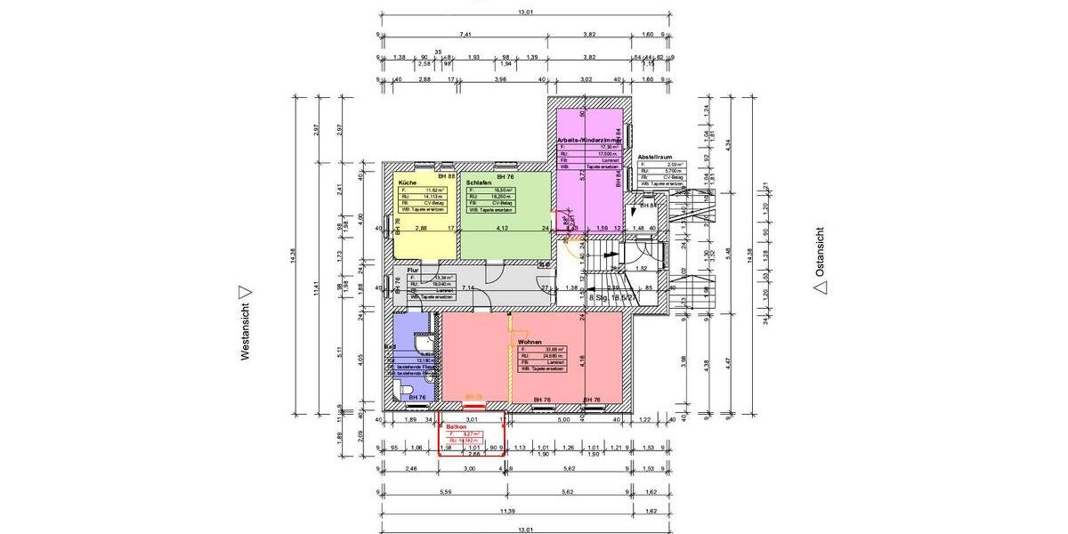 Etagenwohnung Greiz - 3 Zimmer, 103 m&sup2;, 718&euro; | Angebot:21465917