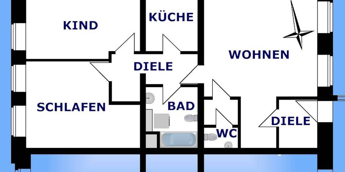 Etagenwohnung Greiz Irchwitz - 3 Zimmer, 90 m&sup2;, 450&euro; | Angebot:25674665