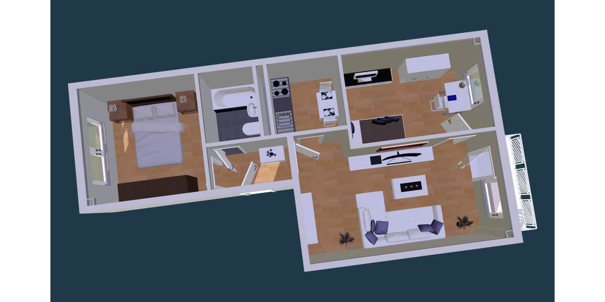 Etagenwohnung Zwickau Eckersbach - 3 Zimmer, 55 m&sup2;, 330&euro; | Angebot:25676704