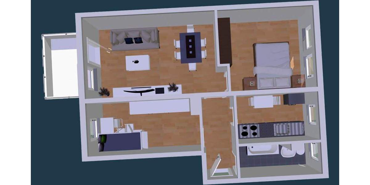 Etagenwohnung Zwickau Eckersbach - 3 Zimmer, 59 m&sup2;, 413&euro; | Angebot:25771301