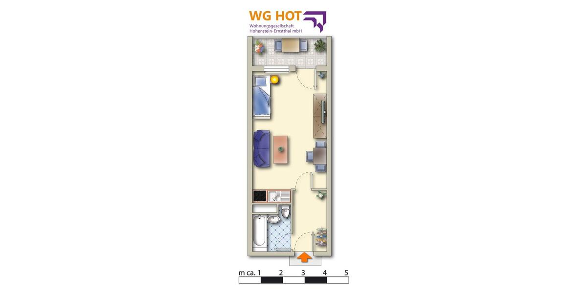Etagenwohnung Hohenstein-Ernstthal Ernstthal - 1 Zimmer, 30 m&sup2;, 174&euro; | Angebot:24256797