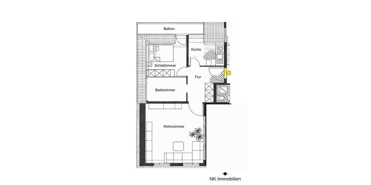 Dachgeschoßwohnung Zwickau Zwickau-West - 2 Zimmer, 48 m&sup2;, 360&euro; | Angebot:26681004
