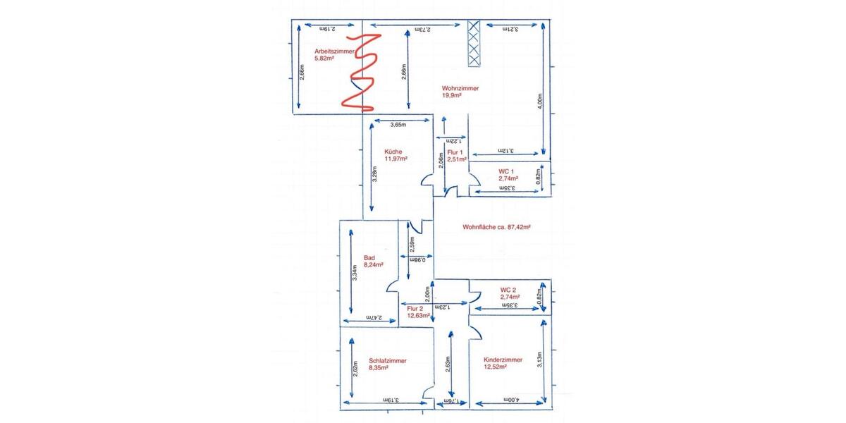 Etagenwohnung Schneeberg - 3 Zimmer, 88 m&sup2;, 830&euro; | Angebot:25782333