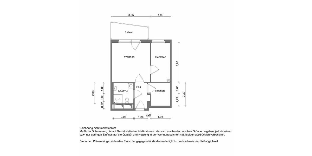 Etagenwohnung Zwickau Neuplanitz - 2 Zimmer, 38 m&sup2;, 263&euro; | Angebot:25569433
