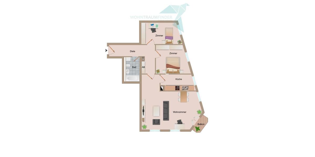 Etagenwohnung Zwickau - 3 Zimmer, 86 m&sup2;, 545&euro; | Angebot:23873151