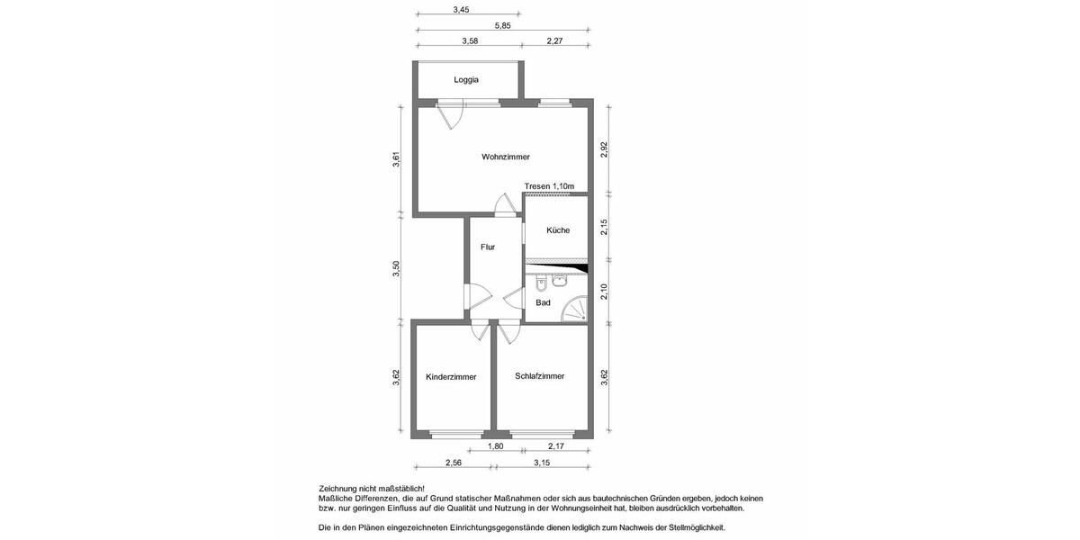 Etagenwohnung Zwickau Neuplanitz - 3 Zimmer, 58 m&sup2;, 377&euro; | Angebot:23328708