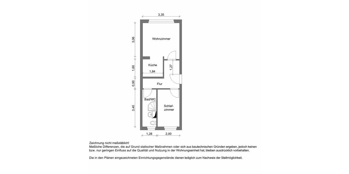 Etagenwohnung Zwickau Zwickau-West - 2 Zimmer, 31 m&sup2;, 186&euro; | Angebot:25275770