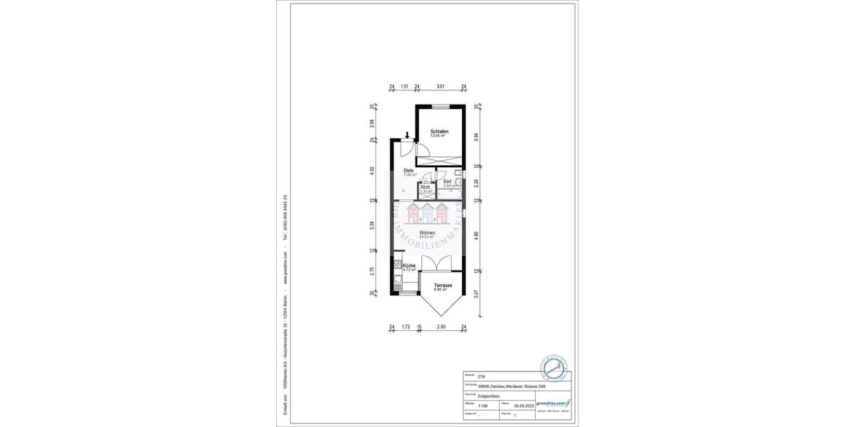 Etagenwohnung Zwickau Marienthal - 2 Zimmer, 50 m&sup2;, 69.000&euro; | Angebot:25740202