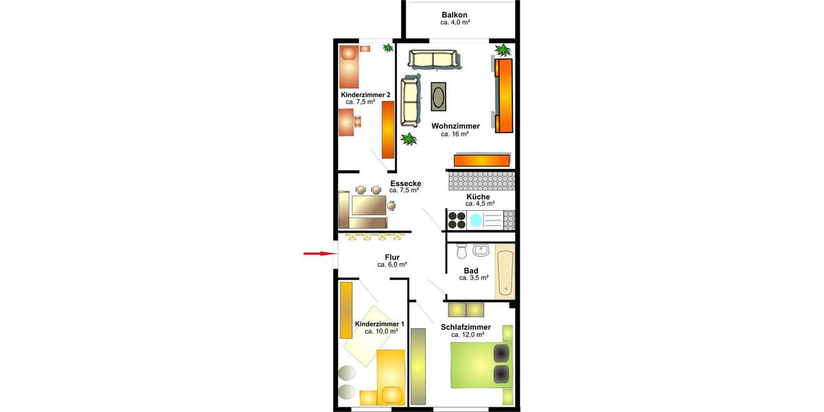 Etagenwohnung Hohenstein-Ernstthal Ernstthal - 4 Zimmer, 69 m&sup2;, 416&euro; | Angebot:25887101