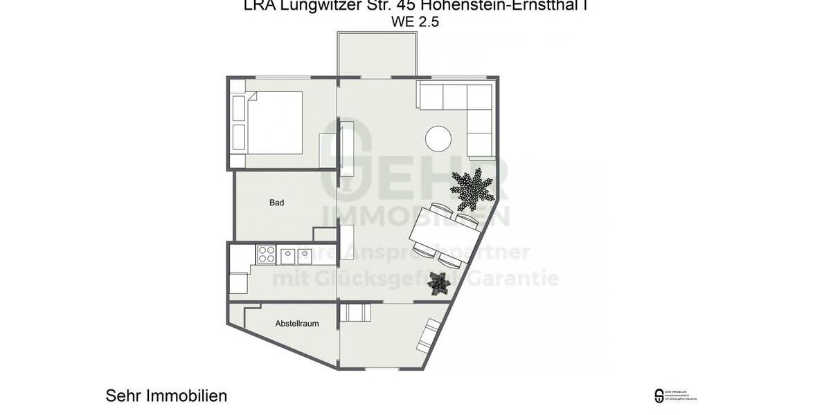 Etagenwohnung Hohenstein-Ernstthal Ernstthal - 2 Zimmer, 55 m&sup2;, 442&euro; | Angebot:17414457