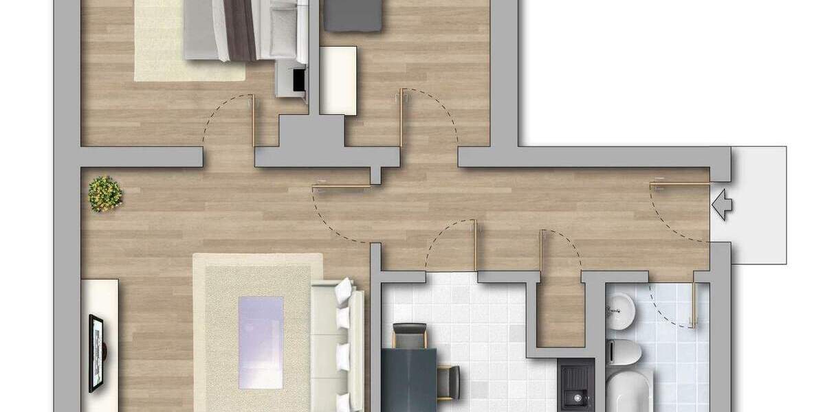 Etagenwohnung Zwickau Pöhlau - 3 Zimmer, 61 m&sup2;, 289&euro; | Angebot:26017582