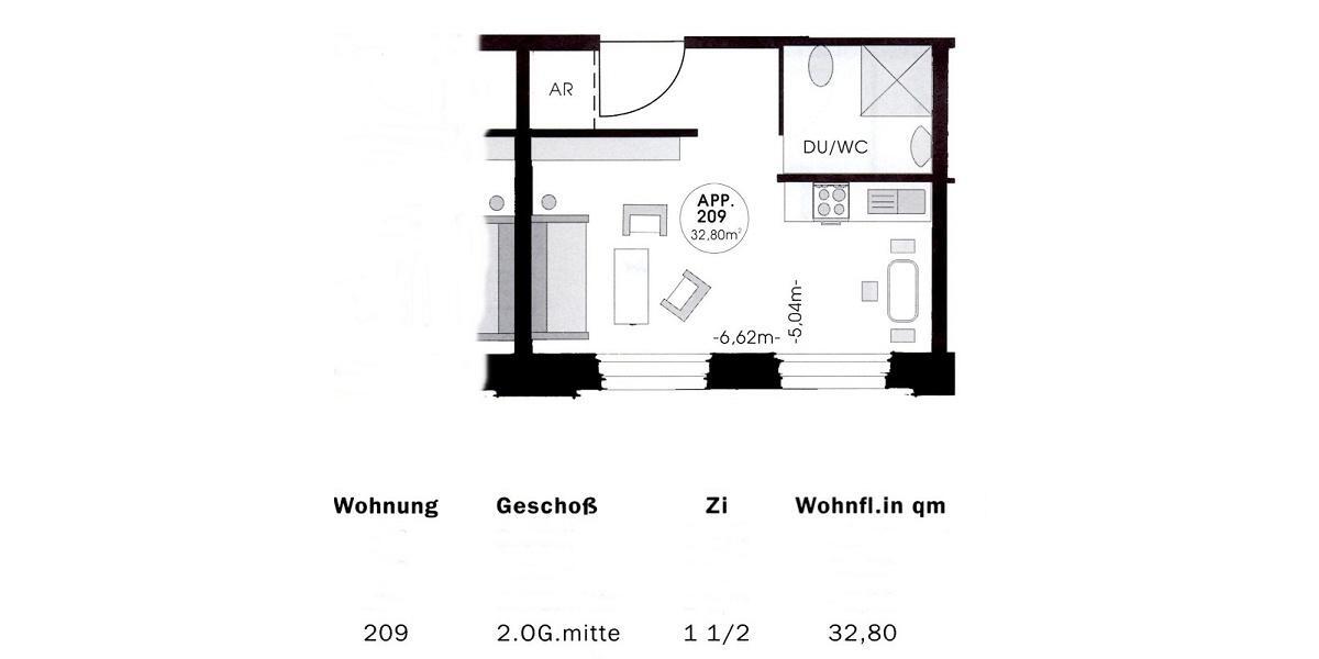 Etagenwohnung Neumark - 1 Zimmer, 33 m&sup2;, 245&euro; | Angebot:25483669