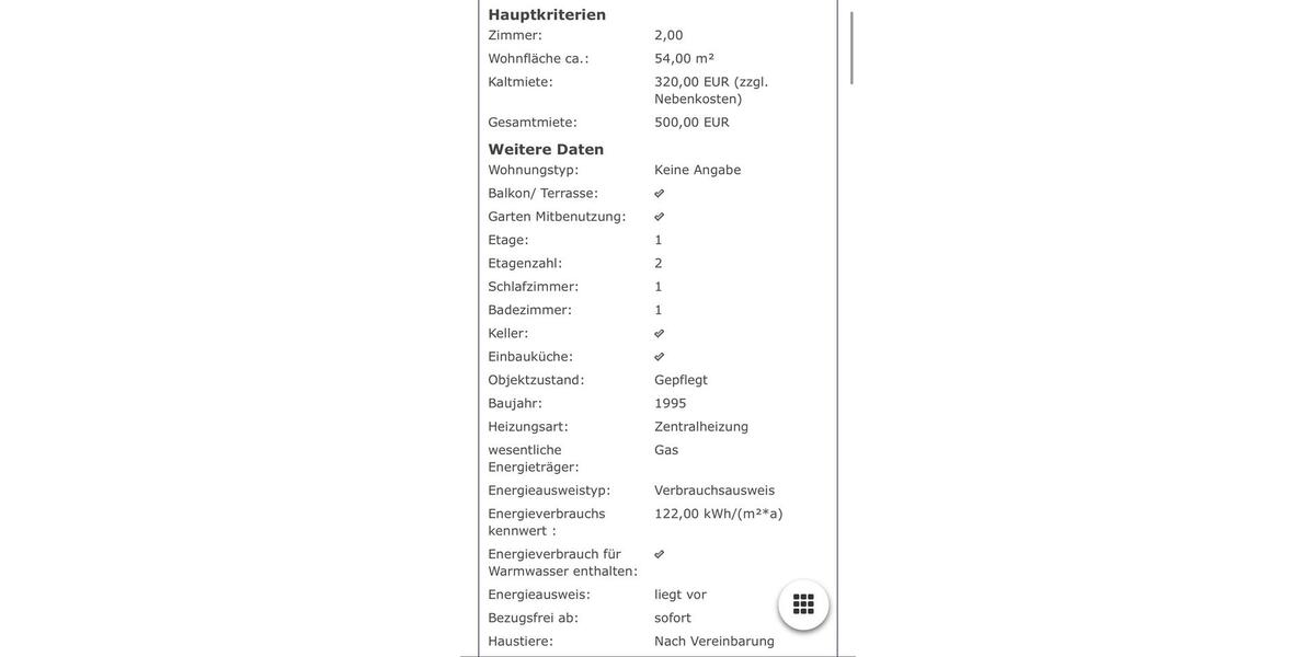 Etagenwohnung Zwickau Zwickau-West - 2 Zimmer, 54 m&sup2;, 500&euro; | Angebot:25322620