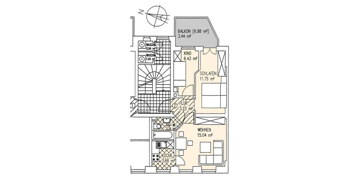 Etagenwohnung Zwickau Innenstadt - 3 Zimmer, 48 m&sup2;, 48.000&euro; | Angebot:25707415
