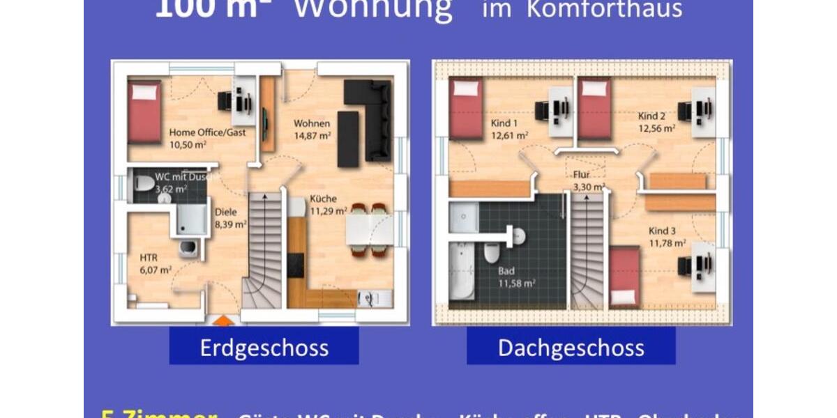 Etagenwohnung Zwickau Auerbach - 4 Zimmer, 100 m&sup2;, 1.230&euro; | Angebot:24552922