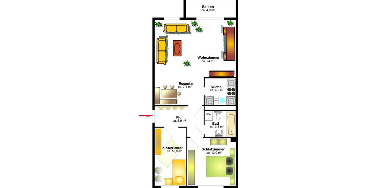 Etagenwohnung Hohenstein-Ernstthal Ernstthal - 3 Zimmer, 69 m&sup2;, 425&euro; | Angebot:24704363