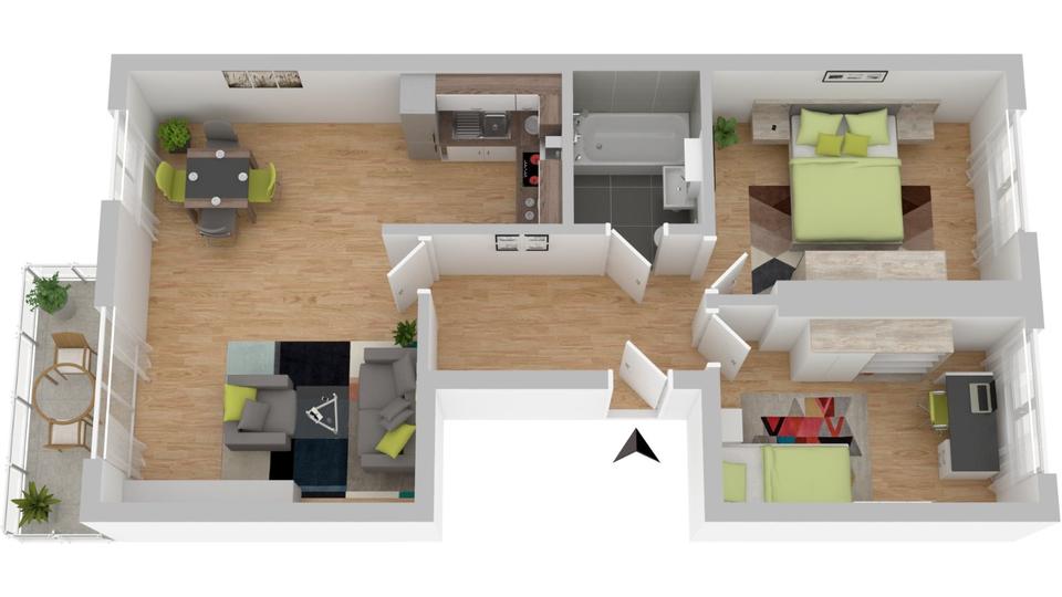 Etagenwohnung Aue-Bad Schlema Bad Schlema - 3 Zimmer, 58 m&sup2;, 317&euro; | Angebot:23688904