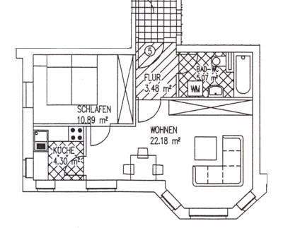 Etagenwohnung Zwickau Pölbitz - 2 Zimmer, 45 m&sup2;, 298&euro; | Angebot:25877475
