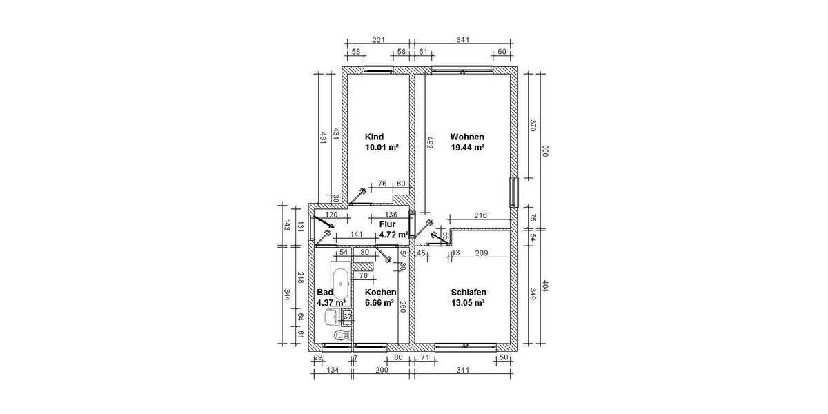 Etagenwohnung Lichtentanne - 3 Zimmer, 58 m&sup2;, 315&euro; | Angebot:26887614