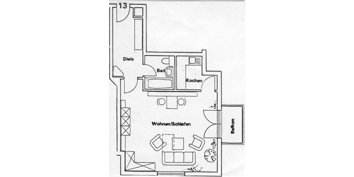 Etagenwohnung Zwickau - 1 Zimmer, 42 m&sup2;, 250&euro; | Angebot:25126790