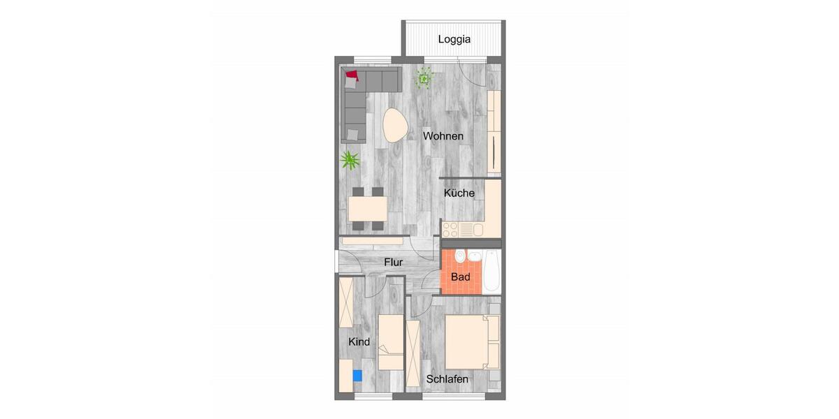 Etagenwohnung Zwickau Neuplanitz - 3 Zimmer, 70 m&sup2;, 455&euro; | Angebot:25803445