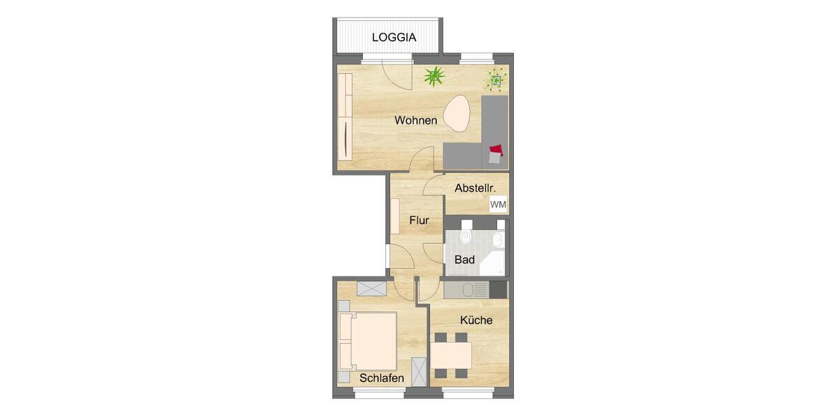 Etagenwohnung Zwickau Neuplanitz - 2 Zimmer, 58 m&sup2;, 366&euro; | Angebot:26284718