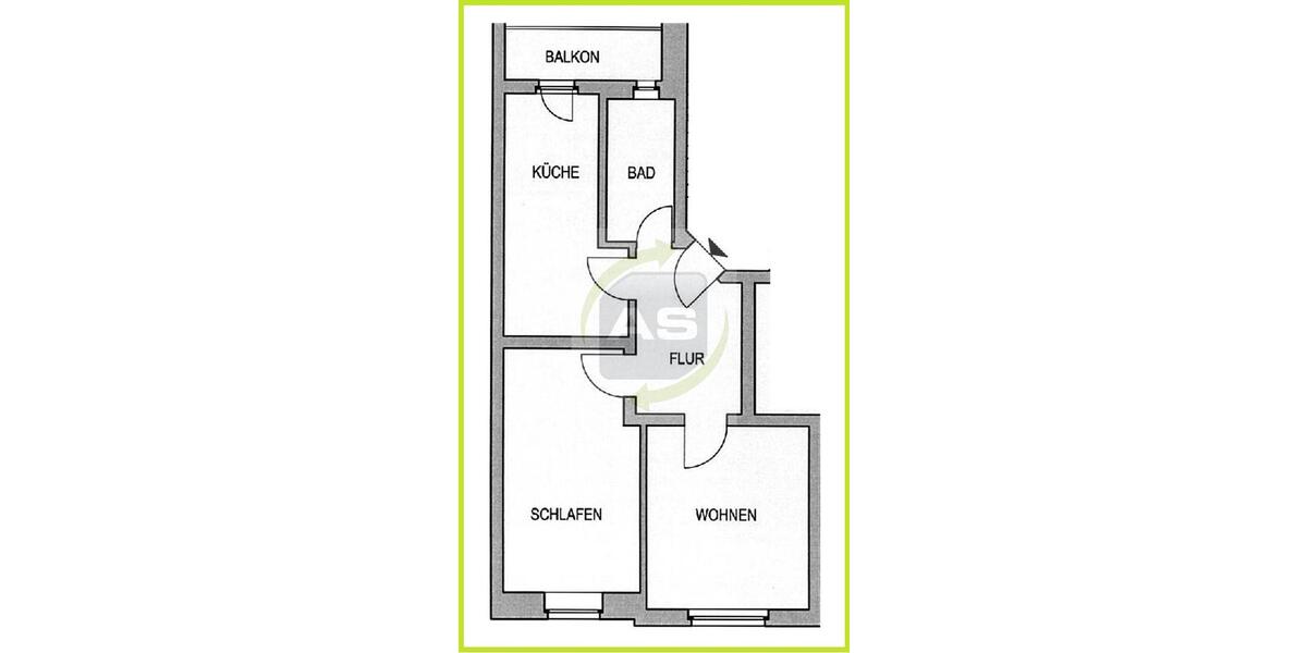 Etagenwohnung Zwickau - 2 Zimmer, 53 m&sup2;, 340&euro; | Angebot:23779149