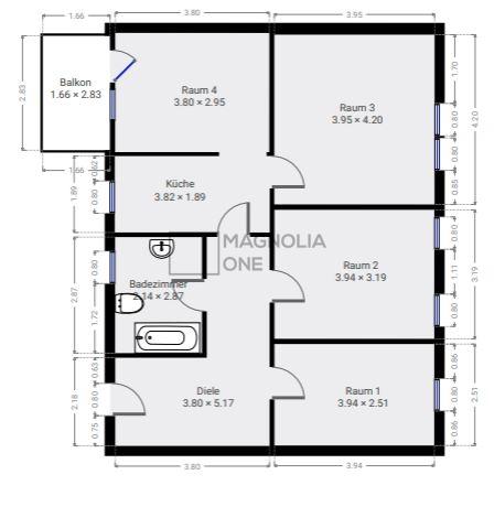 Etagenwohnung Gößnitz - 4 Zimmer, 80 m&sup2;, 553&euro; | Angebot:21473224