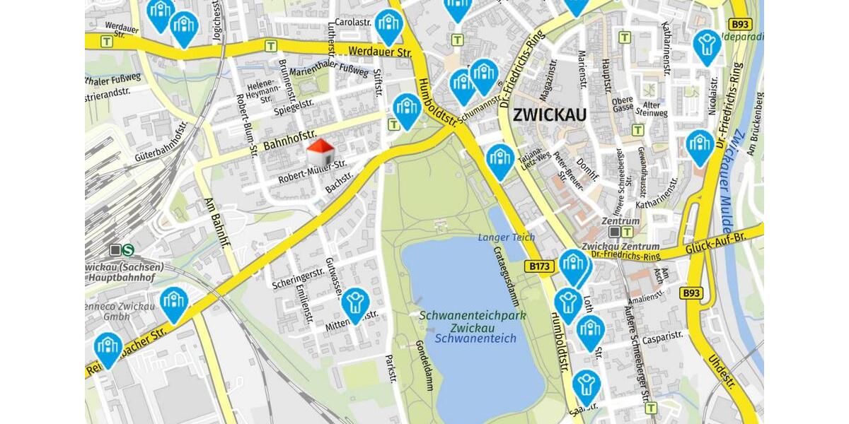 Etagenwohnung Zwickau - 2 Zimmer, 65 m&sup2;, 385&euro; | Angebot:25569419