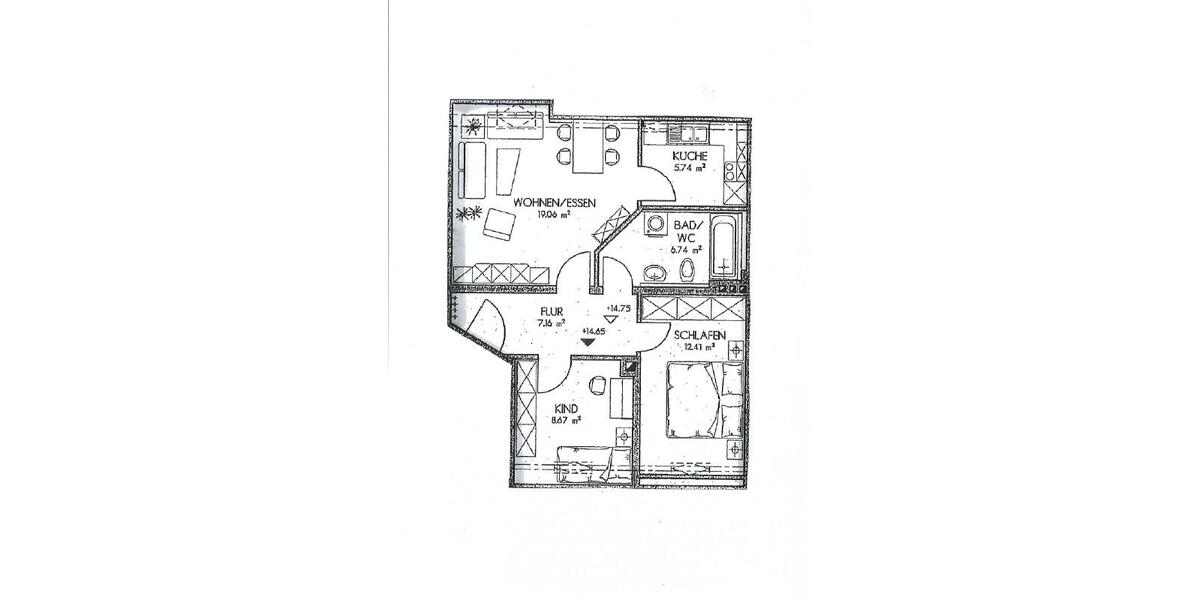 Dachgeschoßwohnung Zwickau Zwickau-West - 3 Zimmer, 60 m&sup2;, 372&euro; | Angebot:23847516